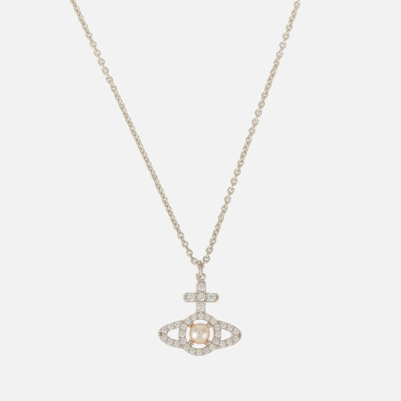 Vivienne Westwood Olympia Pearl And Crystal Platinum Necklace in ...
