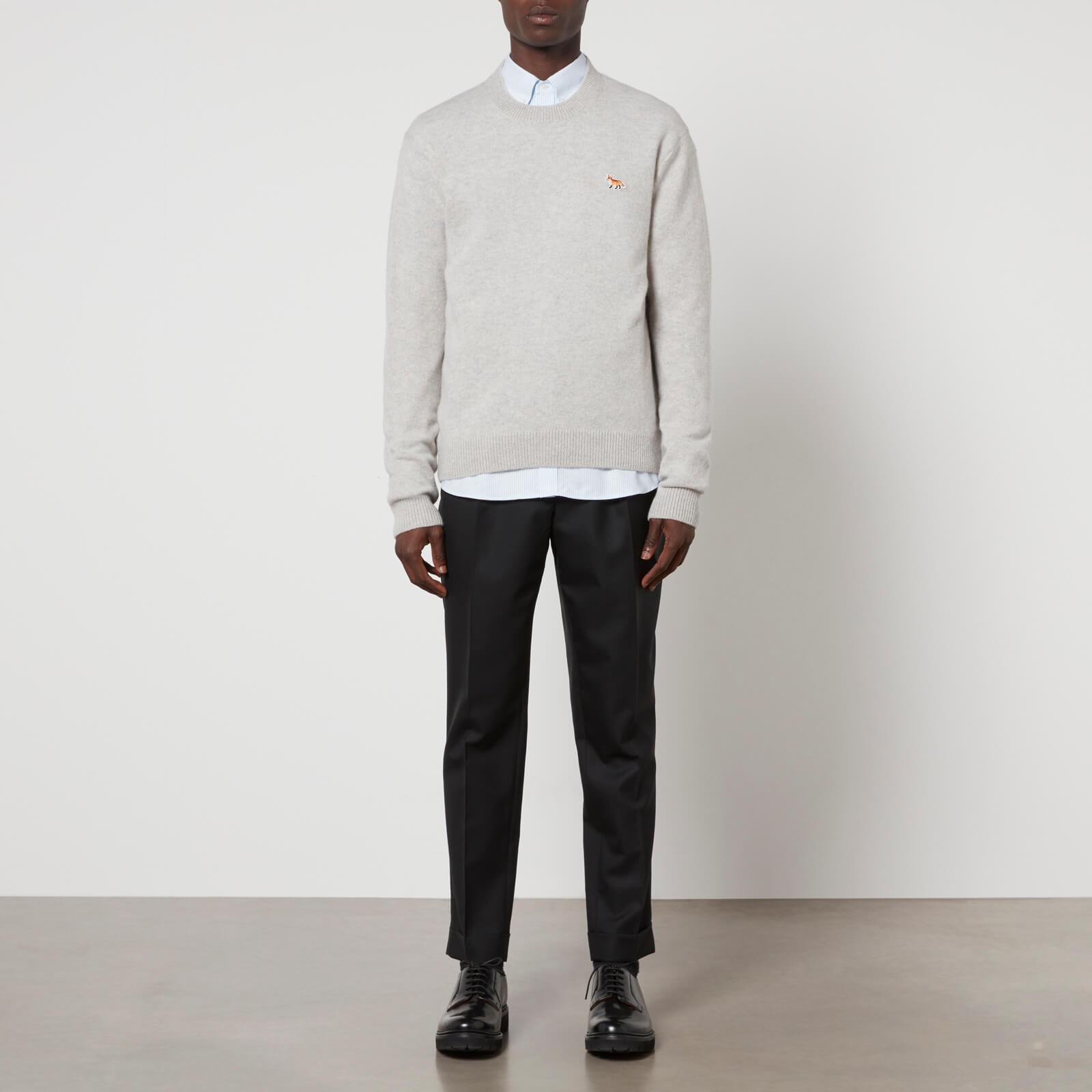 Maison Kitsuné Baby Fox Patch Regular Jumper in Gray for Men | Lyst