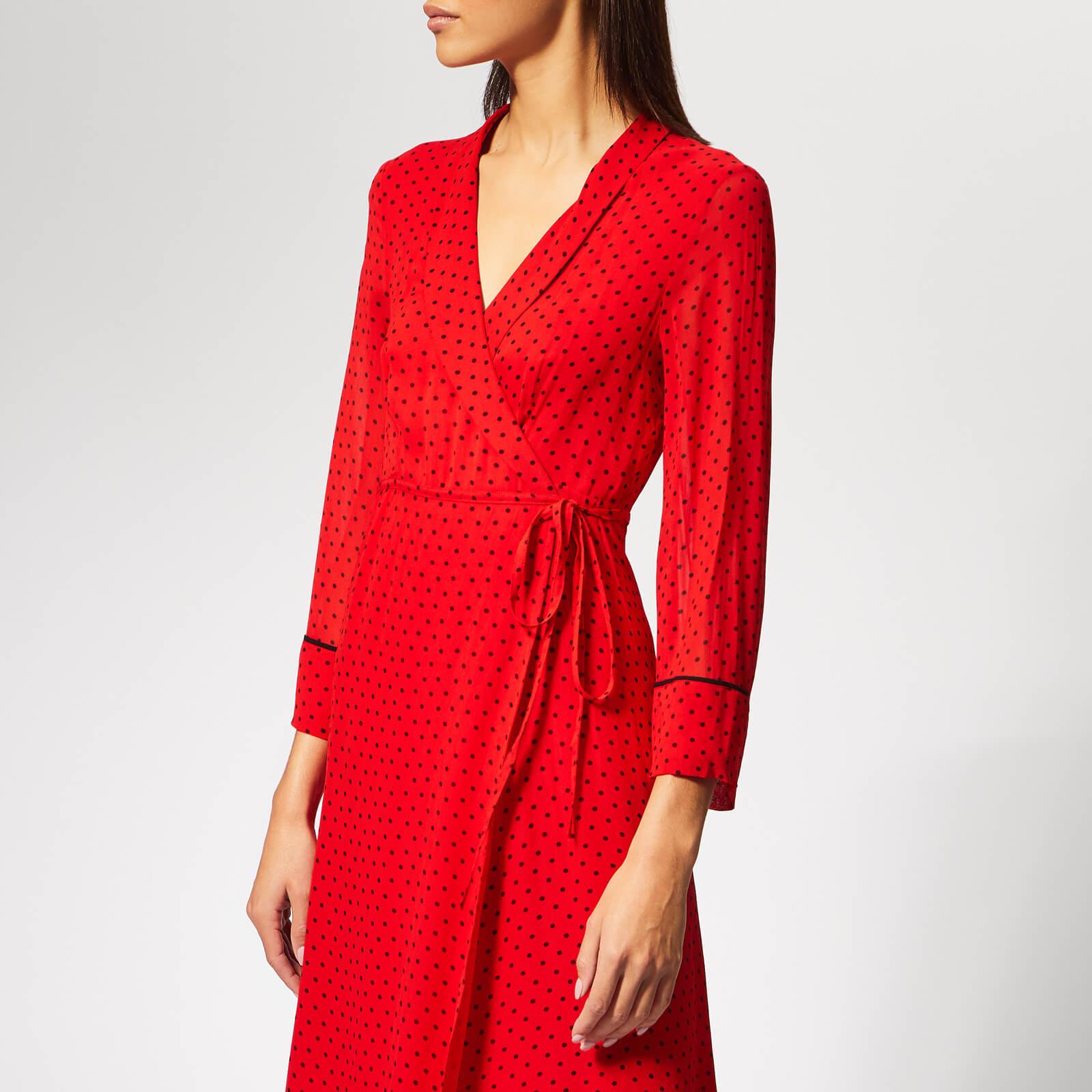 Ganni red hotsell wrap dress
