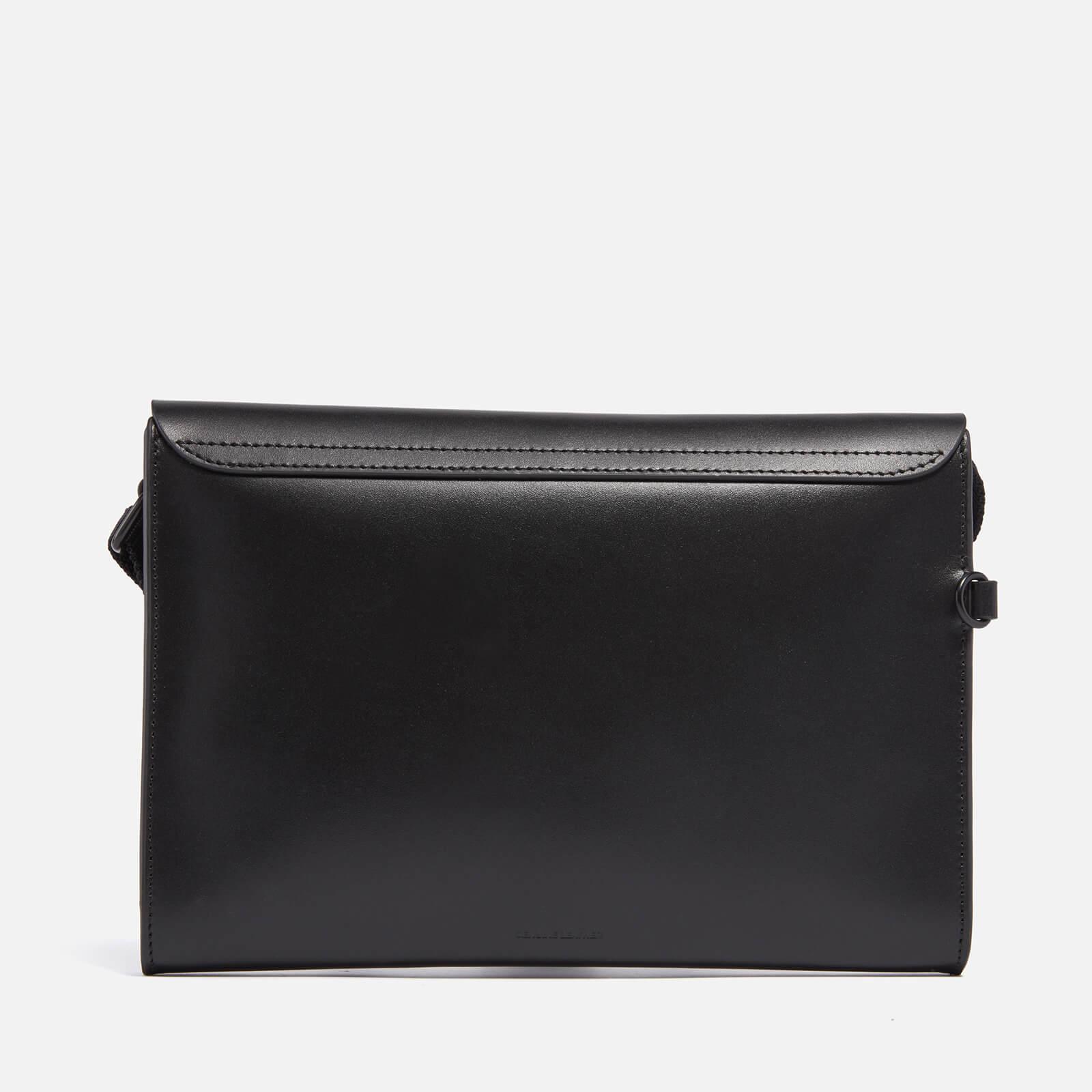 Fred Perry Burnished Leather Sacoche Messenger Bag in Black for