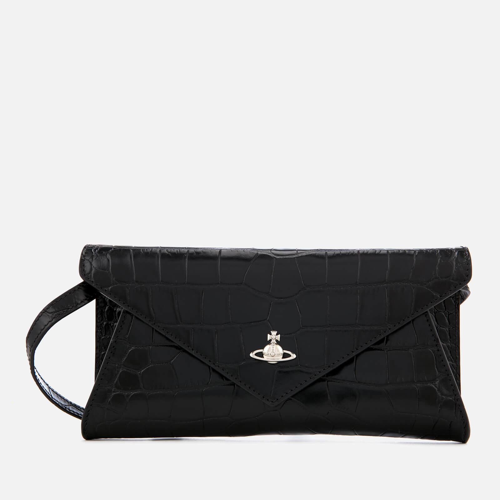 black vivienne westwood envelope clutch bag