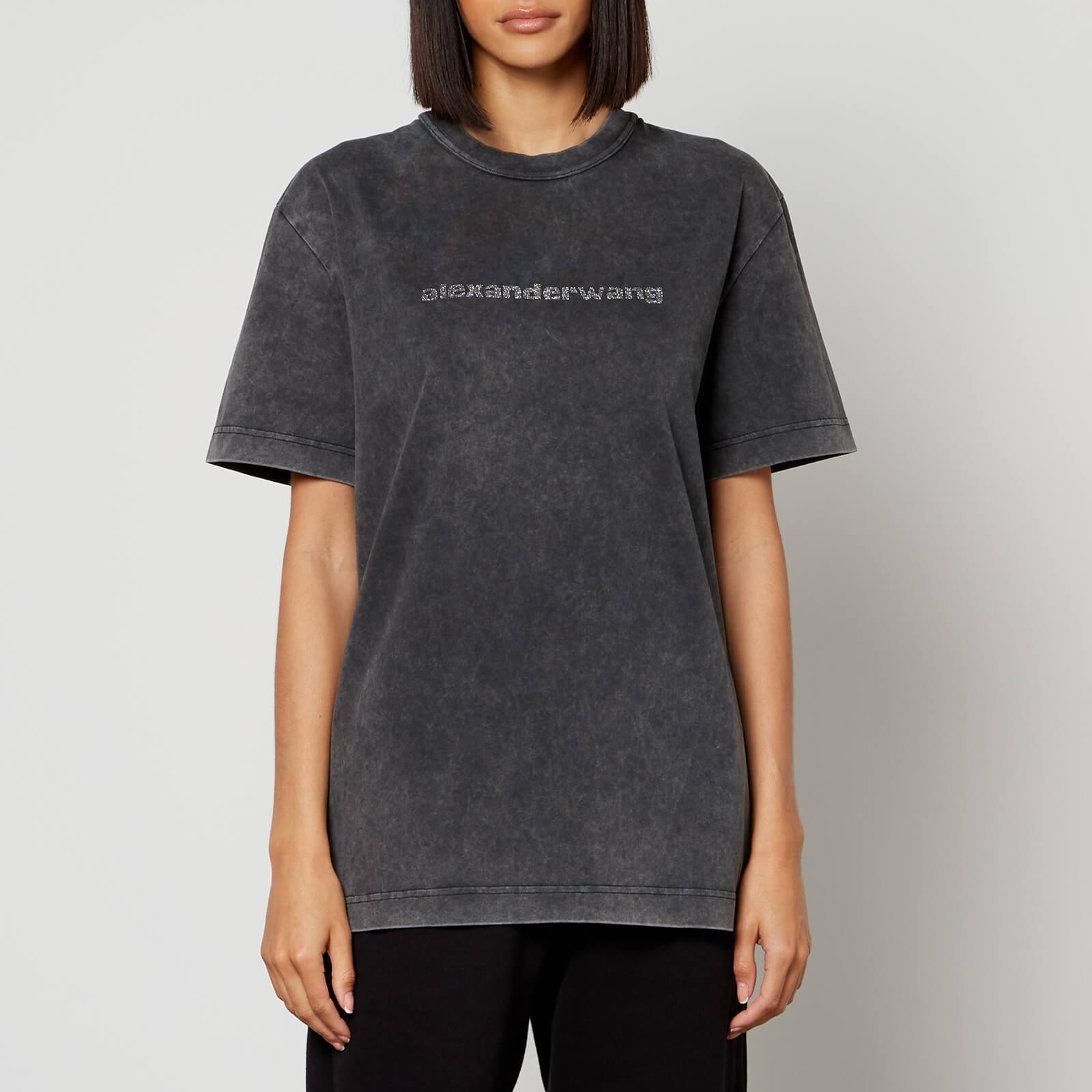 T By Alexander Wang Short Sleeve Tee With Printed Grill And Hotfix Logo ...