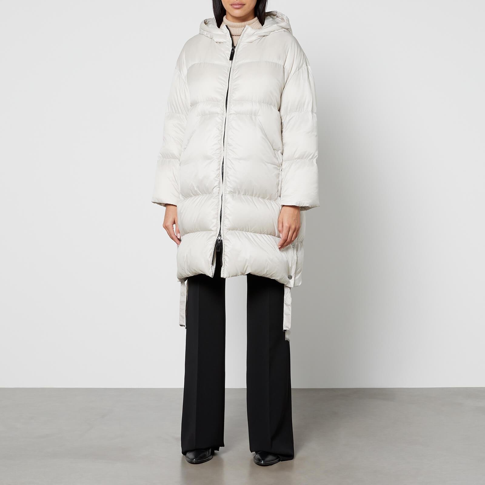 Max mara the cube hooded cheap belted quilted shell down coat