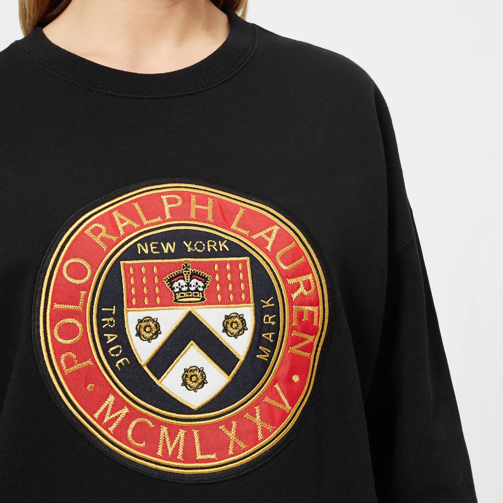Polo Ralph Lauren Cotton Logo Crest Sweatshirt in Black - Lyst