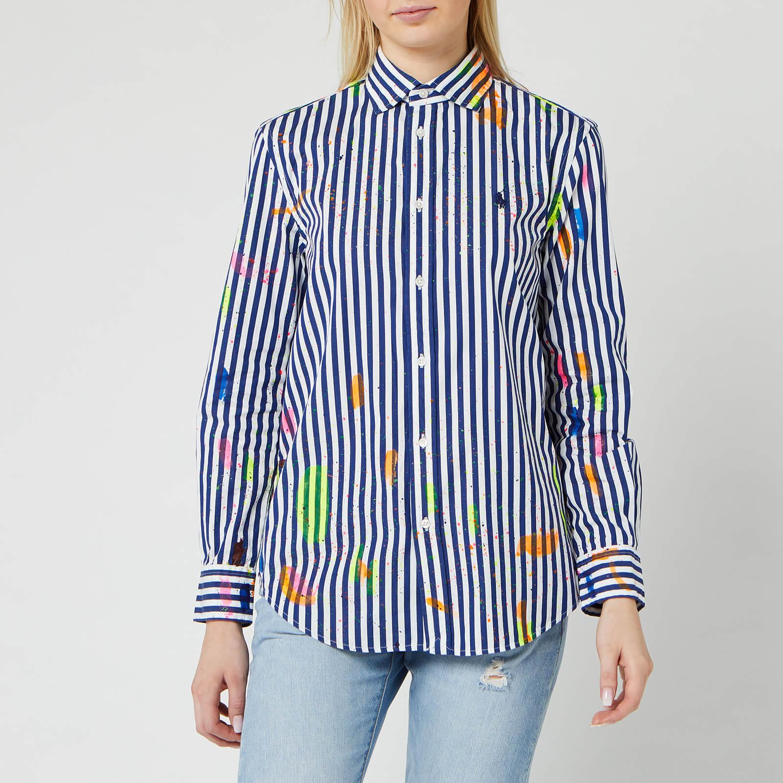 Polo Ralph Lauren Cotton 120's Stripe Paint Splatter Shirt in Blue - Lyst