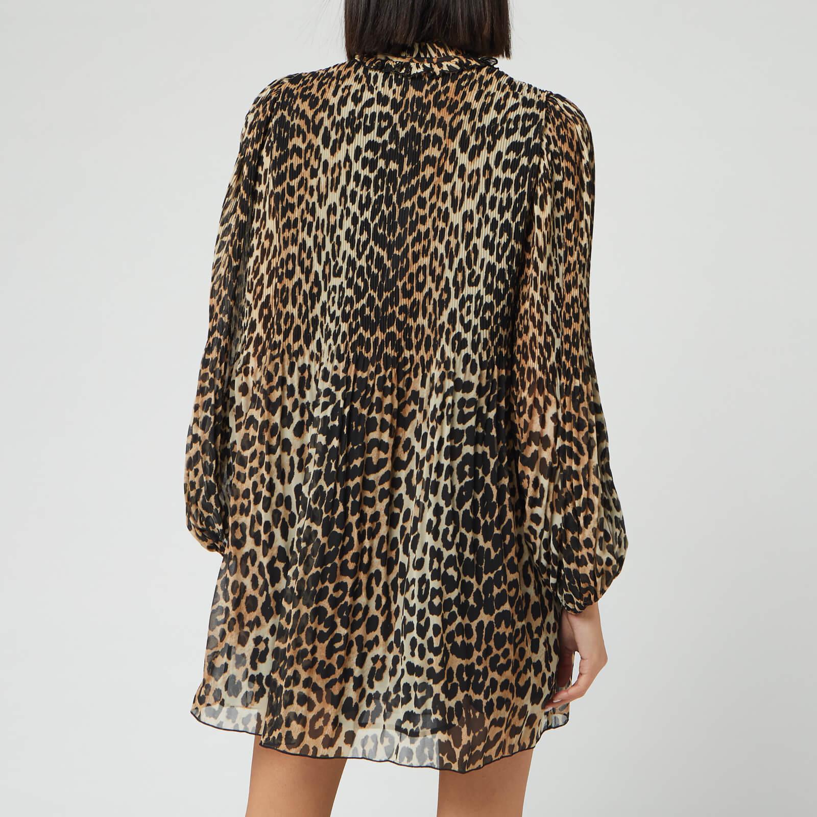 スカート GANNI Leopard mini dress Multicolor Leopard Leopard Cotton Tweed Mini Dress | GANNI US