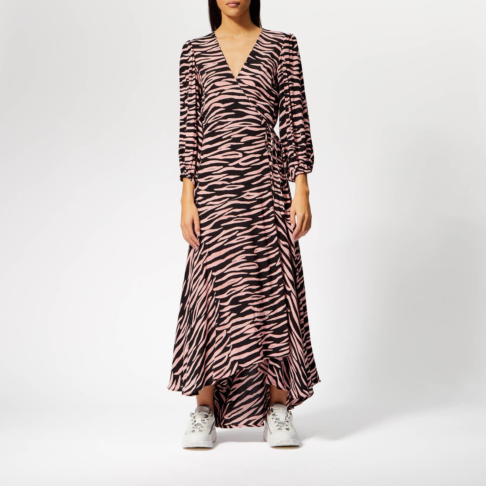 ganni printed crepe maxi dress