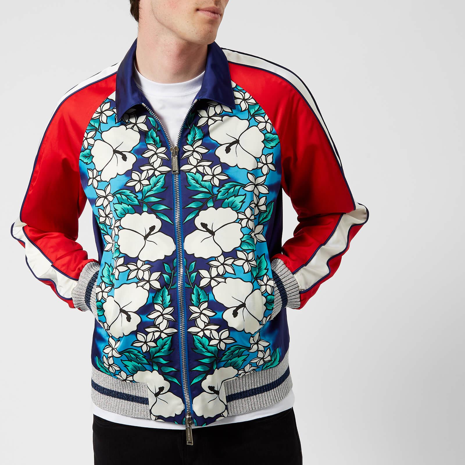 DSquared  Synthetic Hawaiian Print  Bomber  Jacket  in Blue 