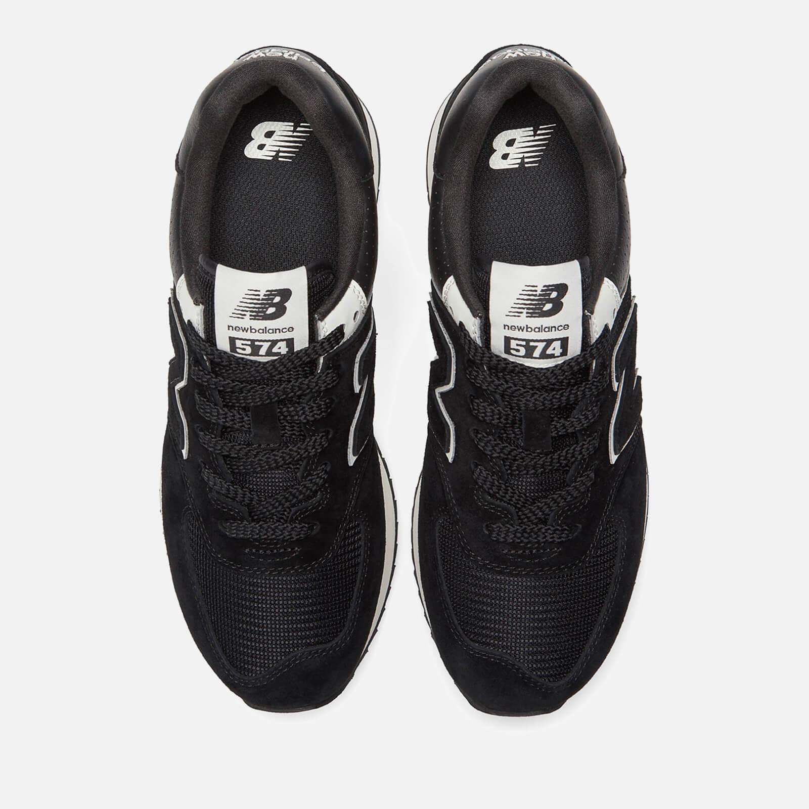 New Balance 574 Suede, Leather And Mesh Trainers in Black | Lyst