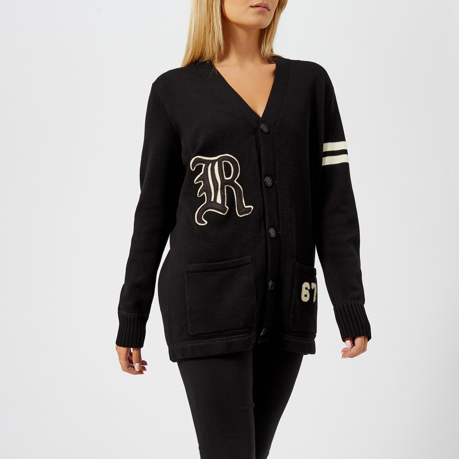 Polo Ralph Lauren Varsity Cardigan in Black | Lyst