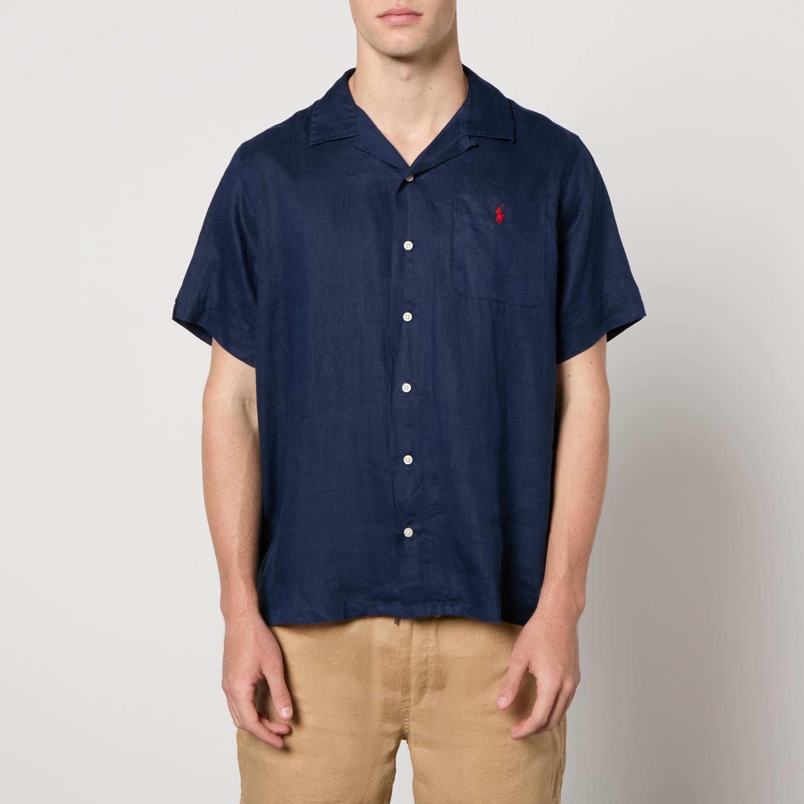 Polo Ralph Lauren Men's Cotton and Linen Polo Shirt Blue