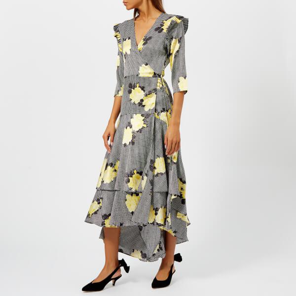 ganni calla silk dress