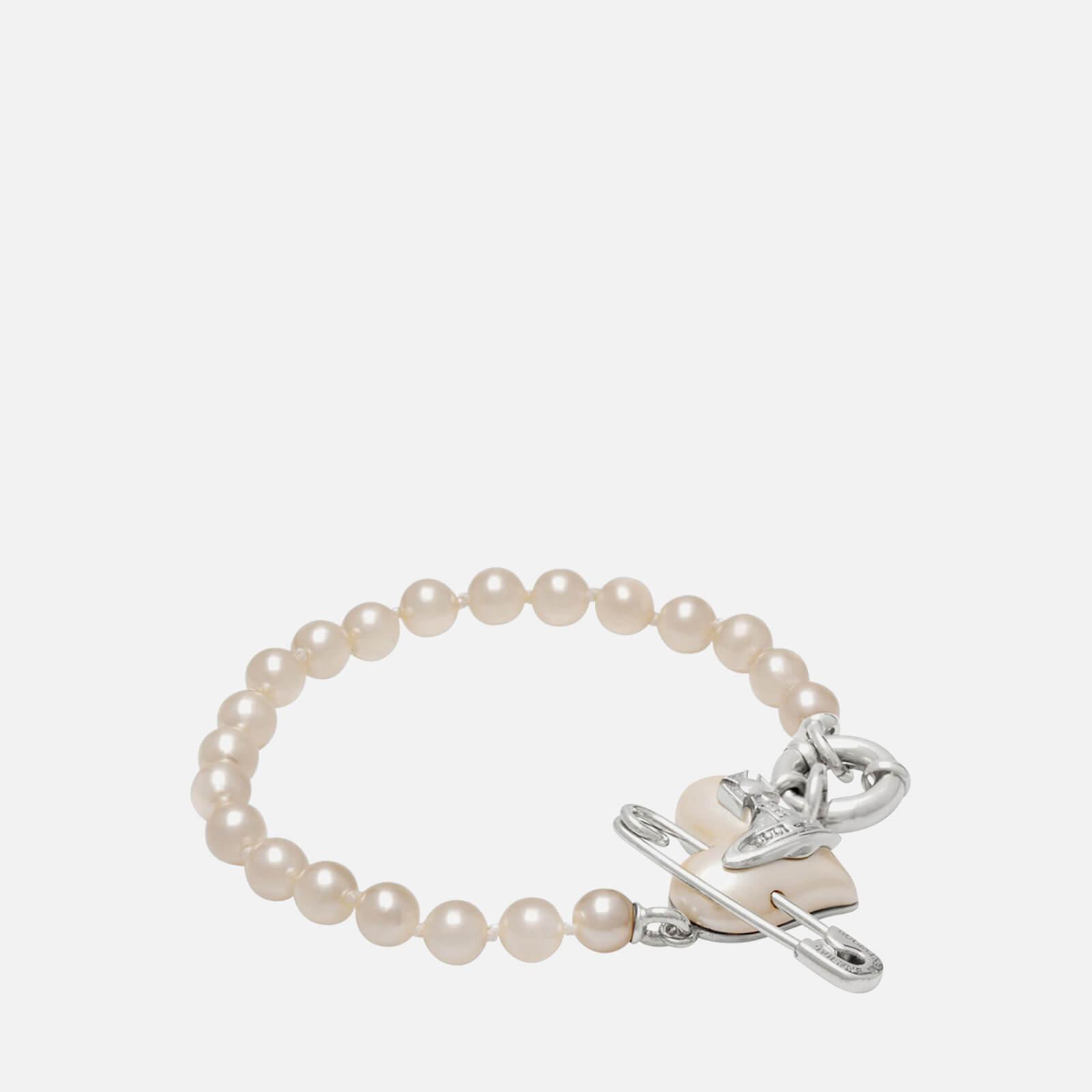Graziella Embellished Faux Pearl Bracelet in White - Vivienne Westwood