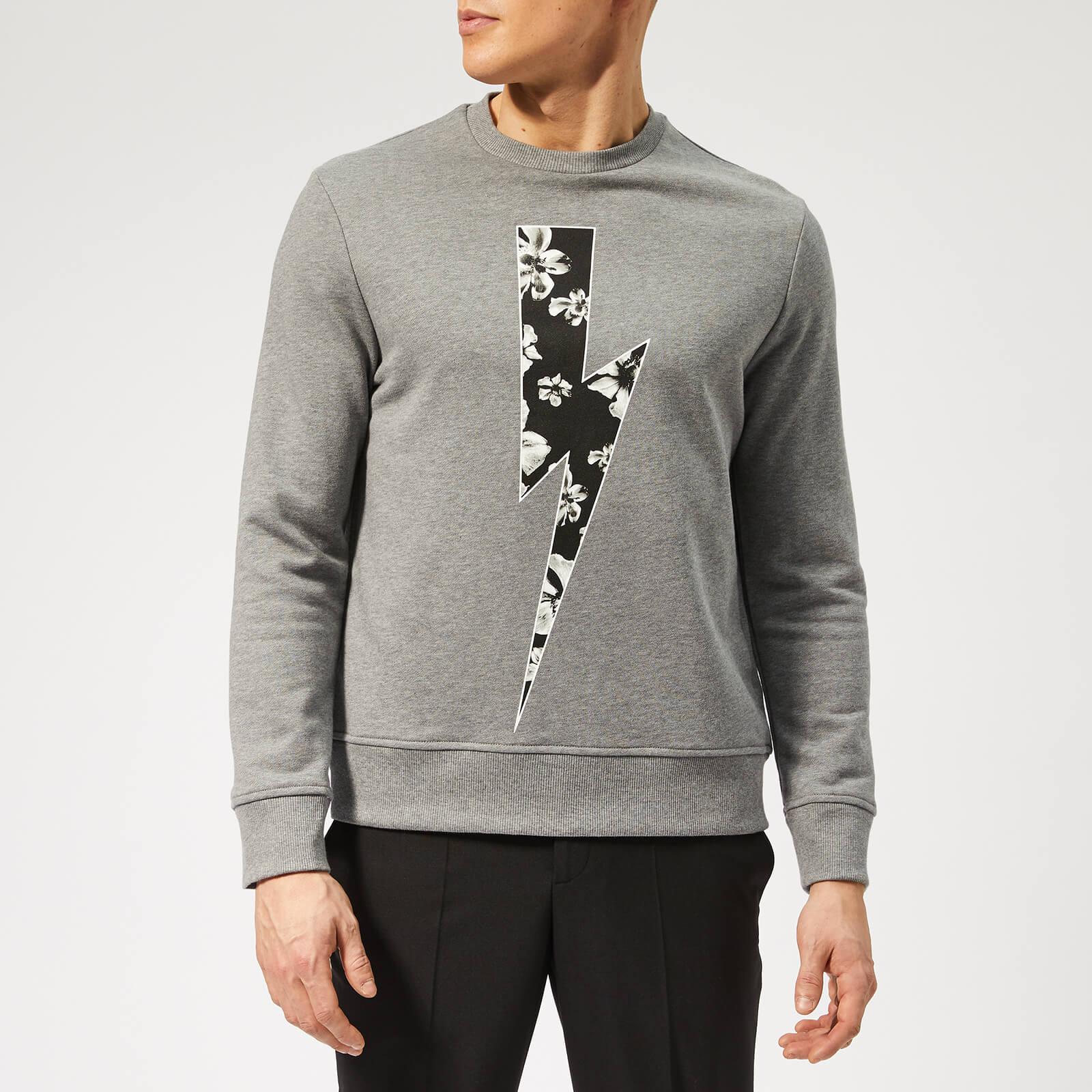 Lyst - Neil Barrett Floral Thunderbolt Sweatshirt in Gray for Men