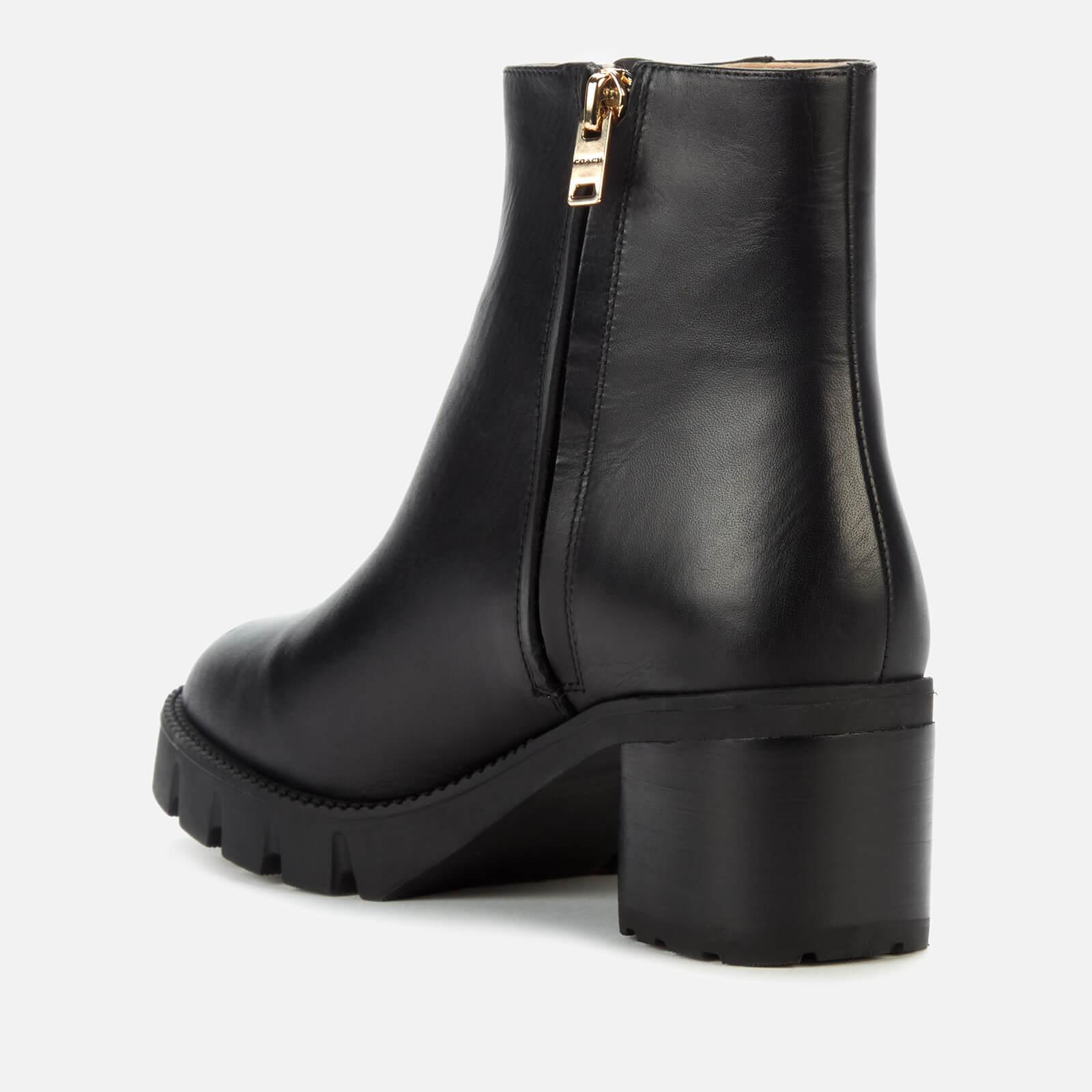 COACH Chrissy Leather Heeled Ankle Boots in Black | Lyst