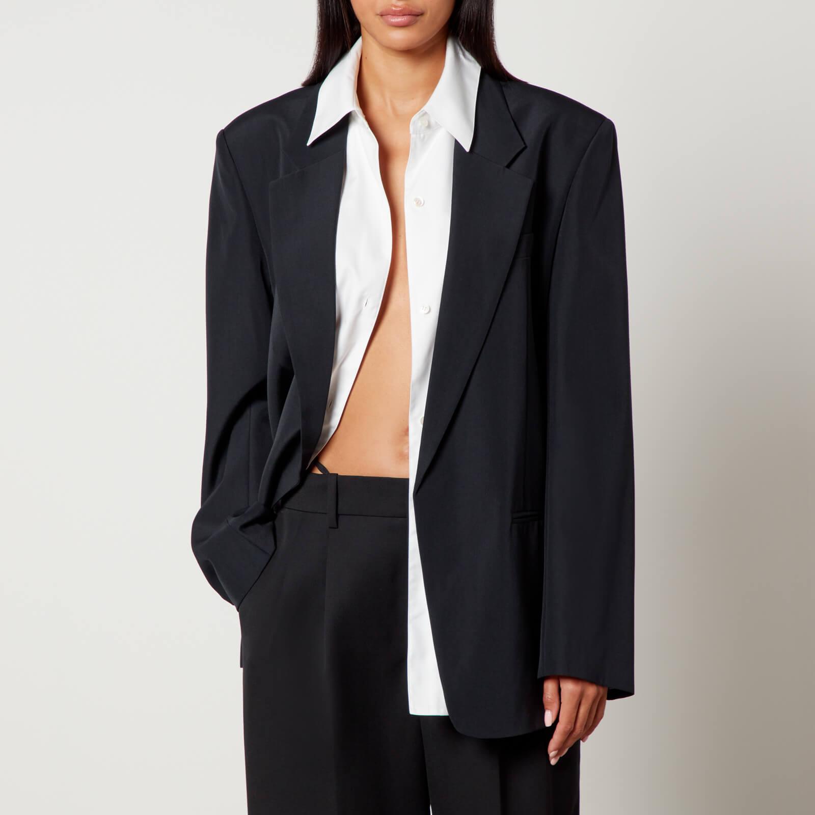 Alexander Wang Drapey Crepe Oversized Blazer With Cotton Alexander Wang Drapey Crepe Oversized Blazer With Cotton