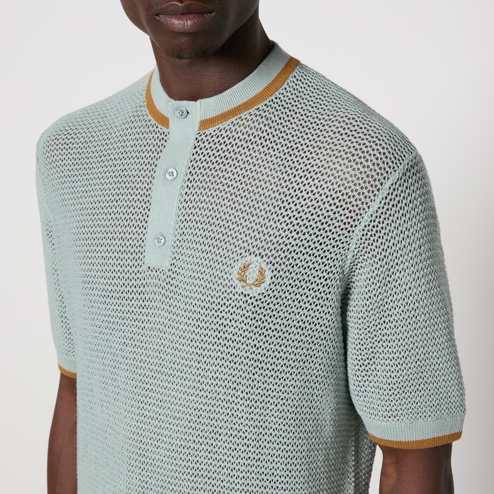 トップス FRED PERRY Textured Open-Knit Polo Shirt Textured Open-Knit Polo Shirt - Snow White | Women's
