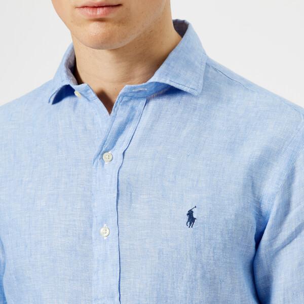 Ik heb een Engelse les kleurstof Inloggegevens Polo Ralph Lauren Men's Long Sleeve Linen Shirt in Blue for Men | Lyst
