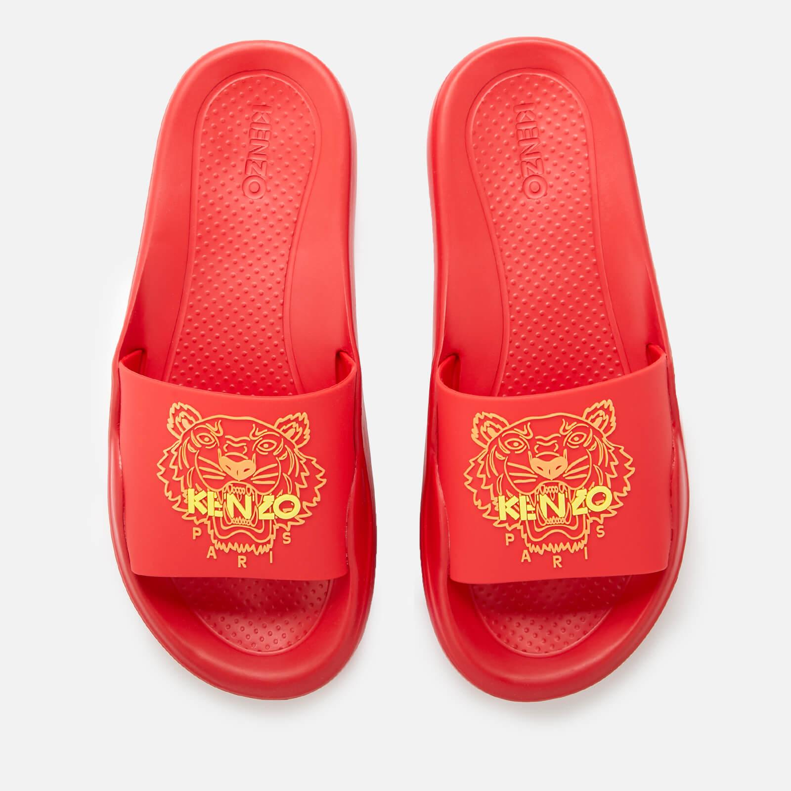 KENZO Rubber Tiger Pool Slide Sandals in Red - Lyst