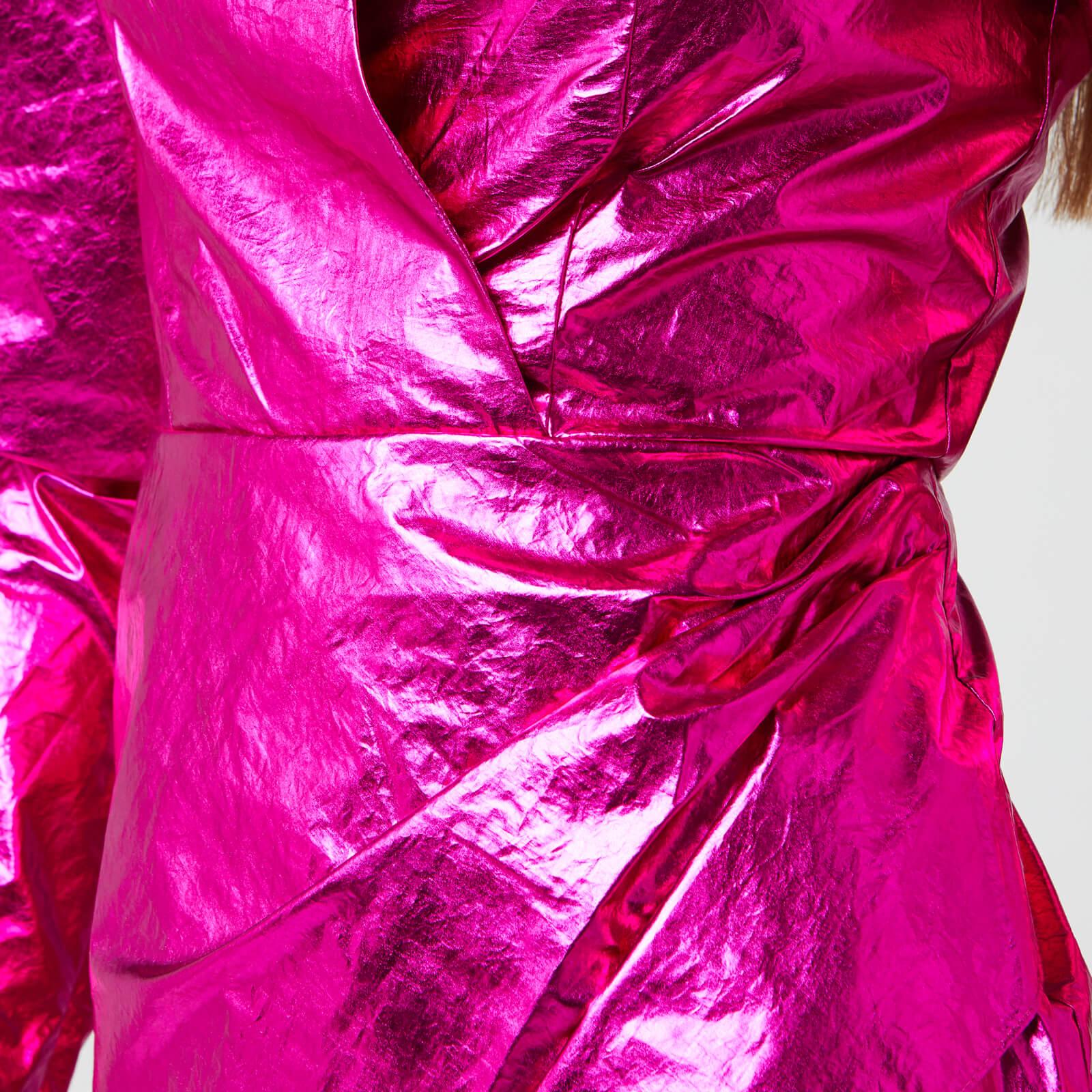 Metallic Puff-sleeve Minidress 