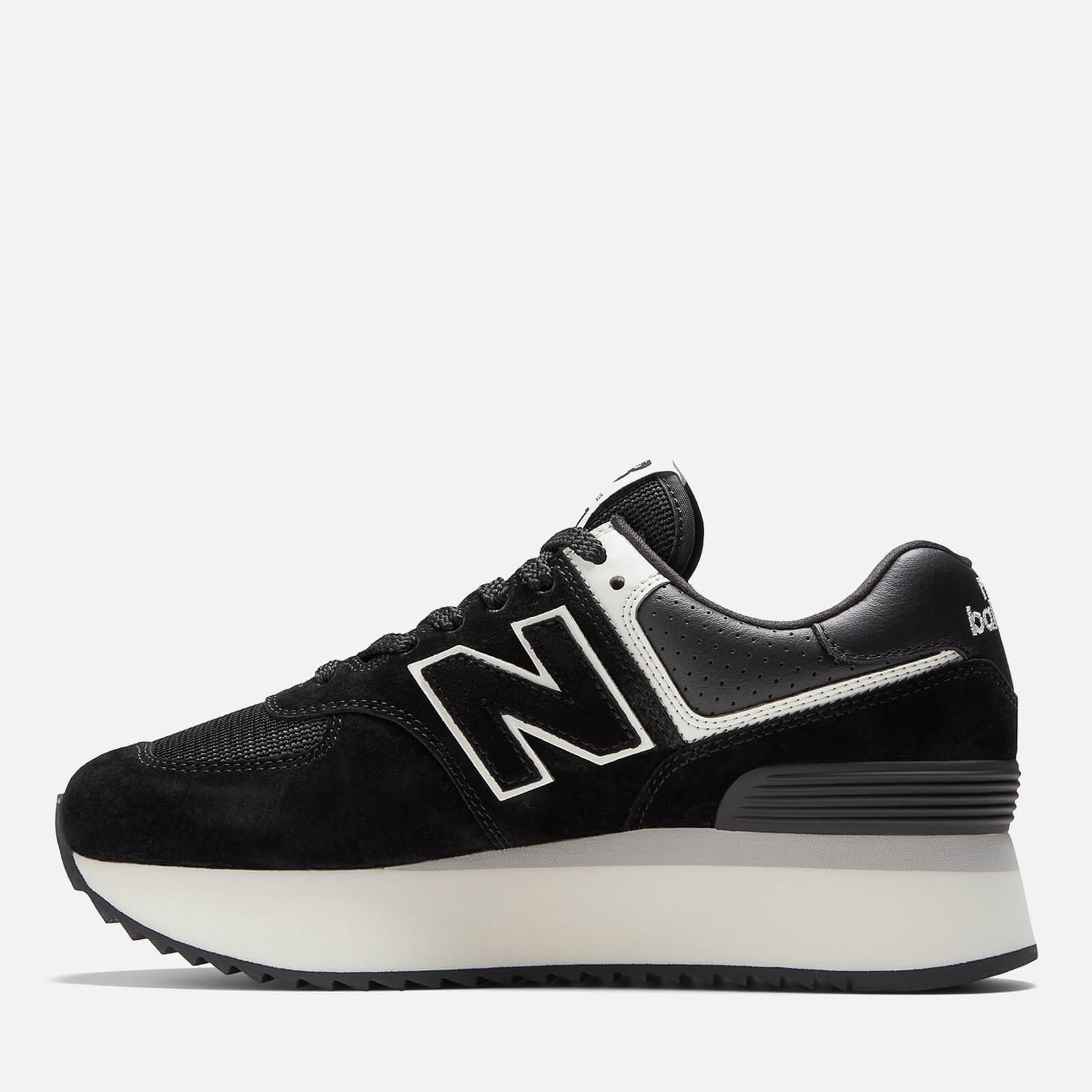 New Balance 574 Suede, Leather And Mesh Trainers in Black | Lyst