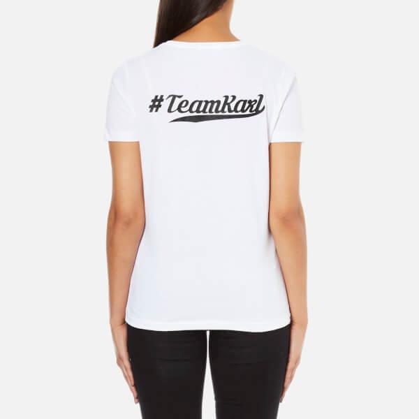 Karl Lagerfeld Cotton Womens #teamkarl Crew Neck T in White - Lyst