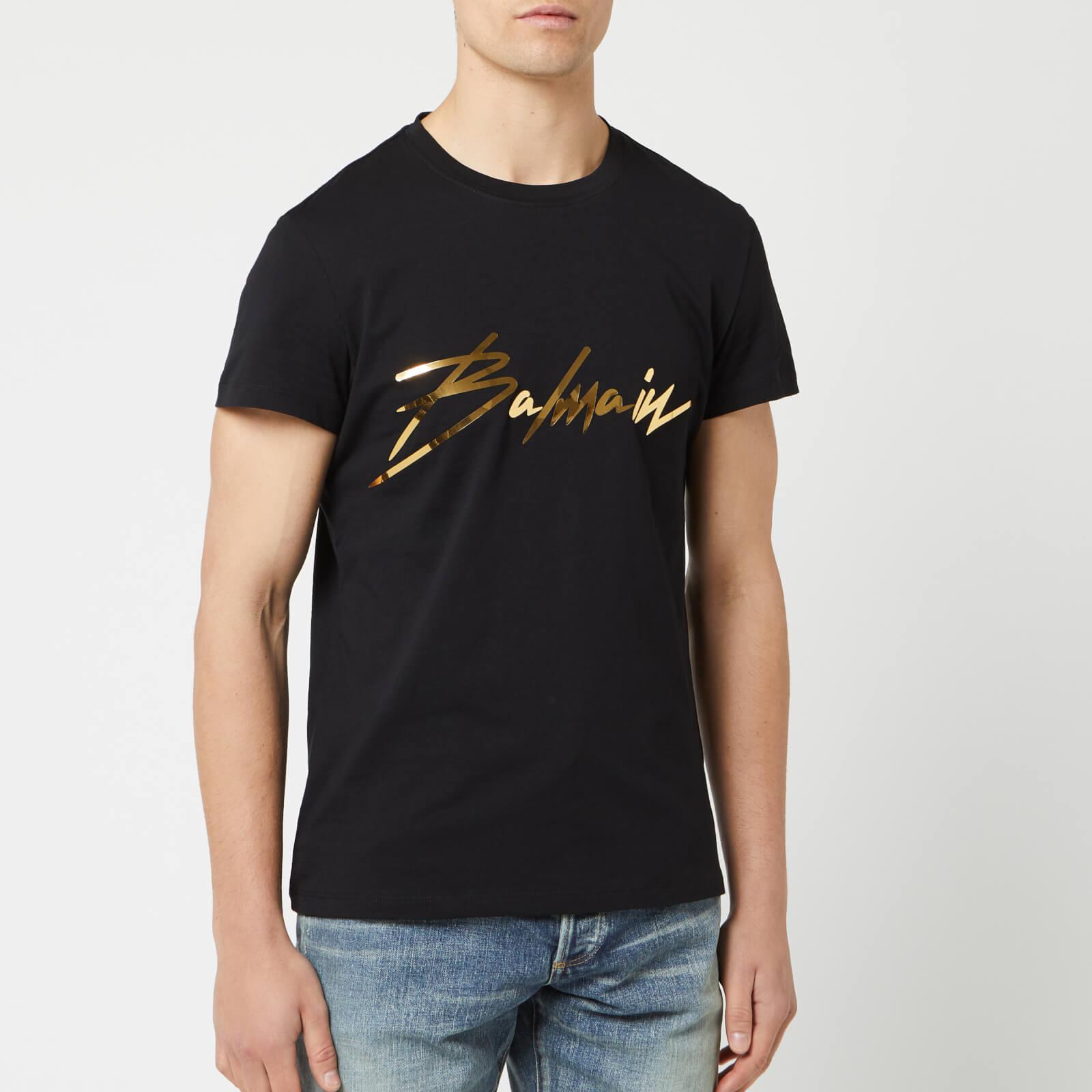 Balmain Signature T-shirt in Black for Men |