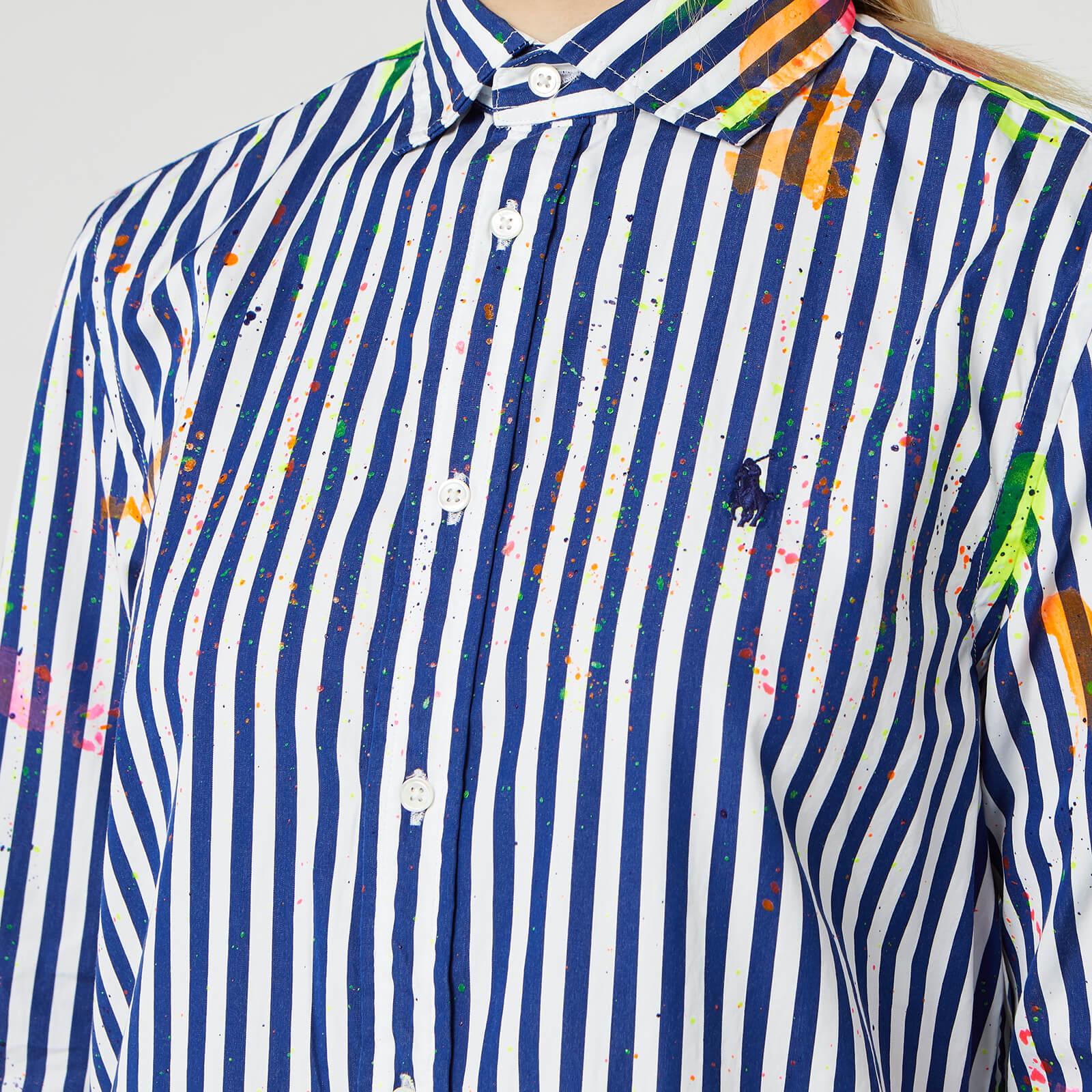 Polo Ralph Lauren 120's Stripe Paint Splatter Shirt in Blue | Lyst