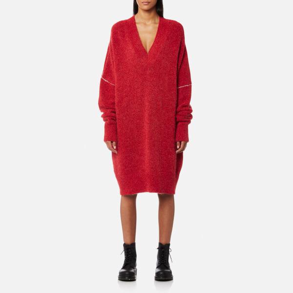 womens red jumper dress
