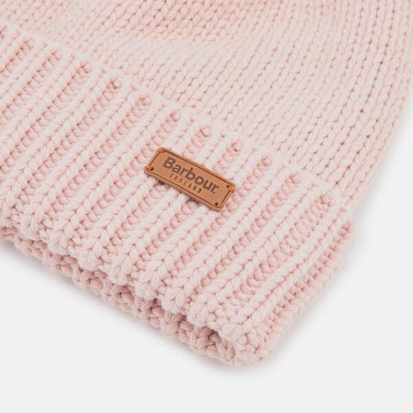 barbour hat and scarf set pink