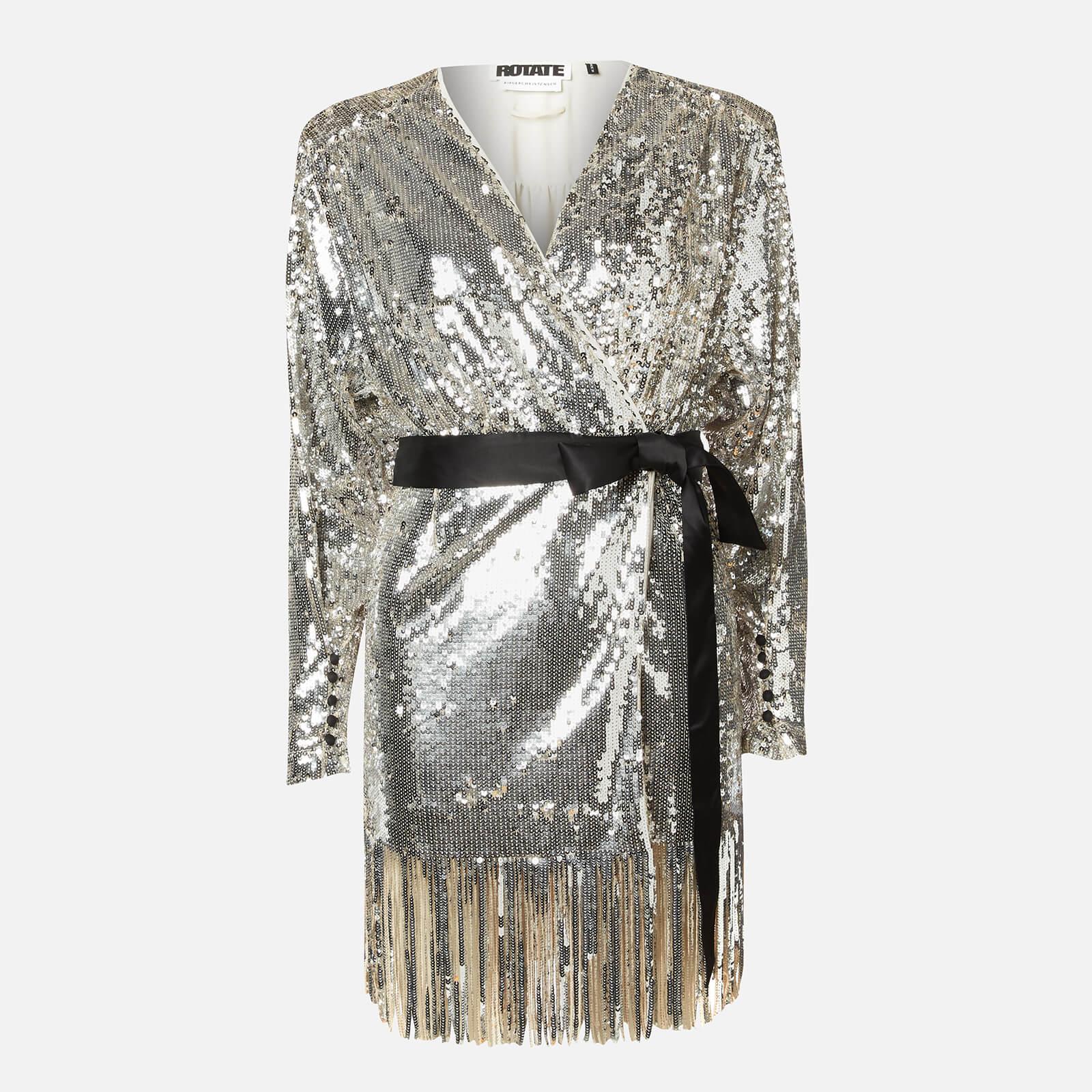 rotate birger christensen silver dress