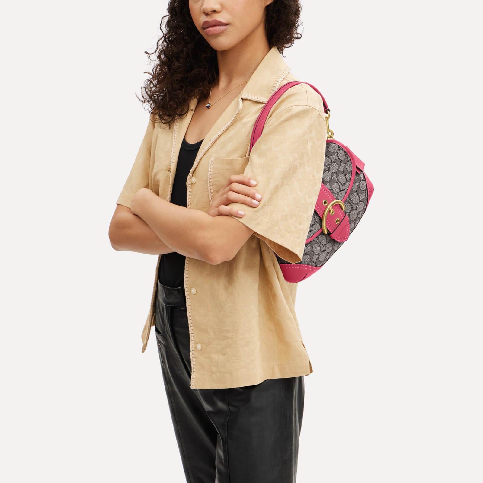 COACH Signature Jacquard Soho Bag in Pink | Lyst