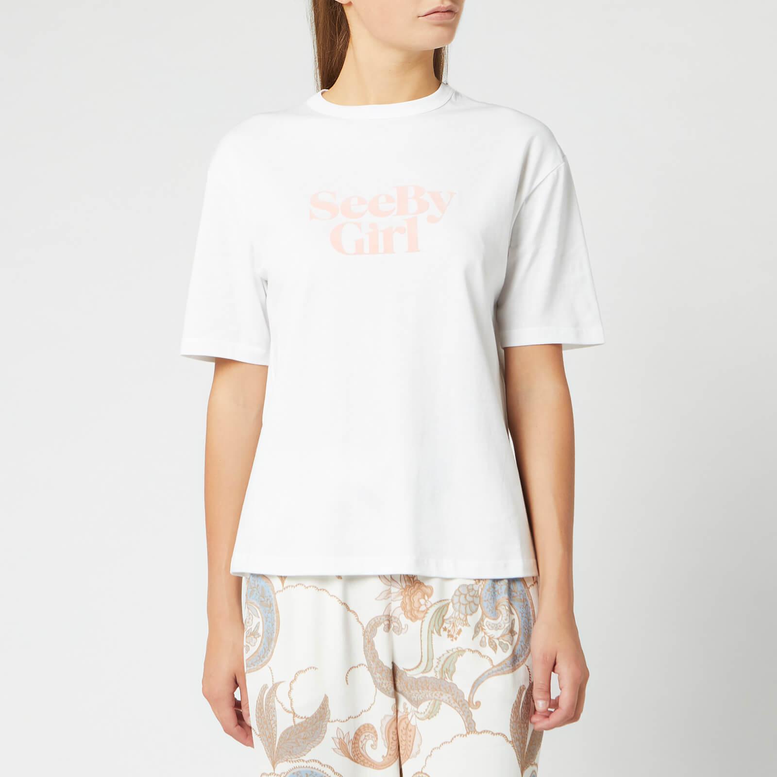 See By Chloé Logo T-shirt in White - Lyst