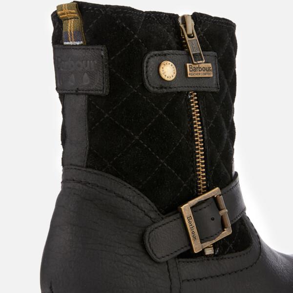 Barbour Sienna Leather Quilted Biker Boots in Black - Lyst