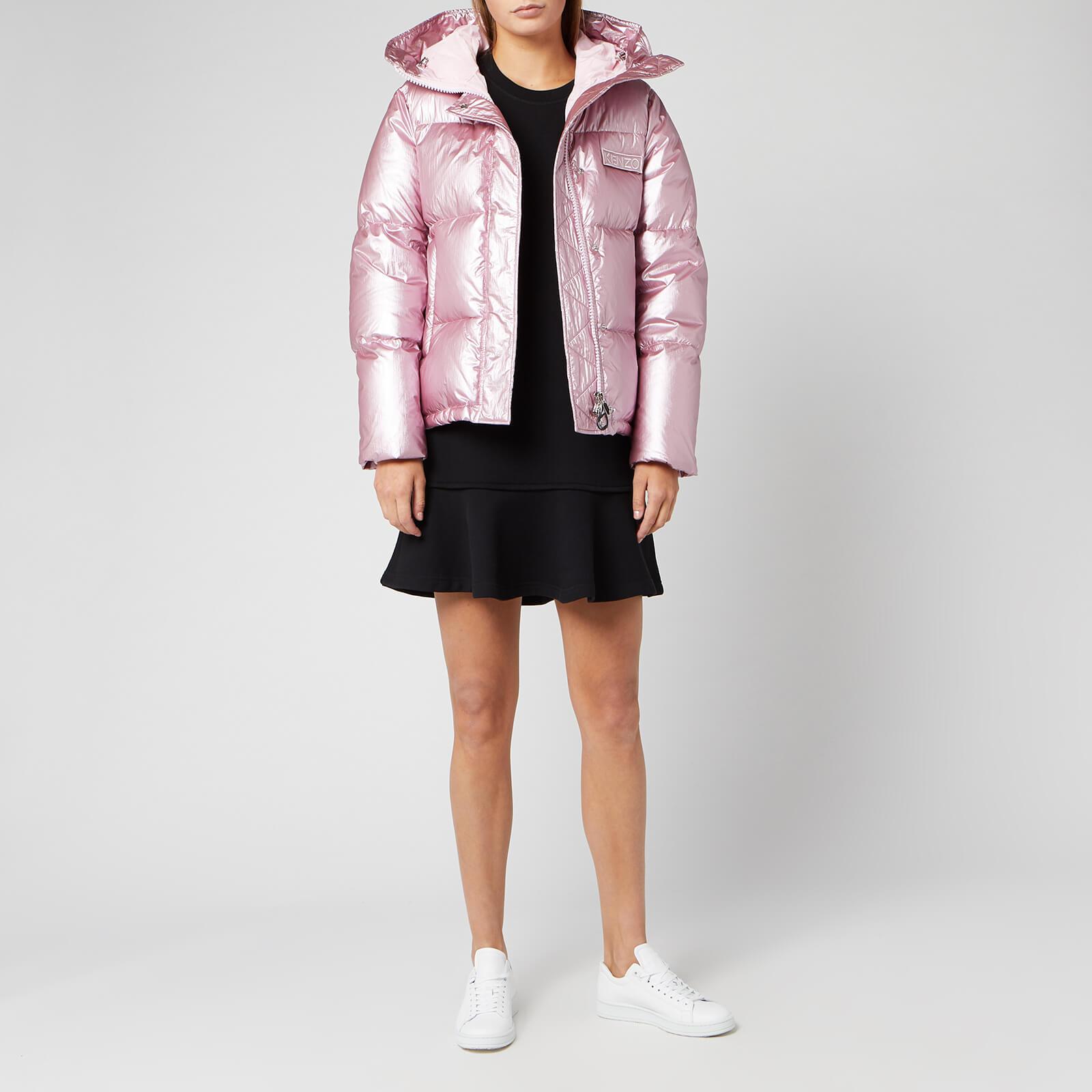 KENZO Quilted Down Jacket With Logo in Pink | Lyst Australia