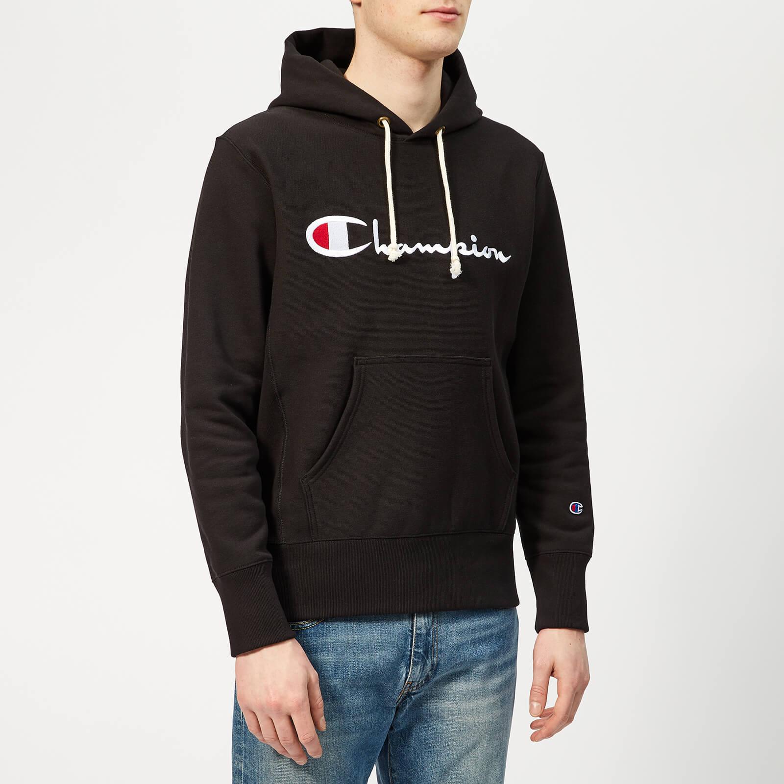 Champion Cotton Script Overhead Hoodie in Black for Men - Save 40% - Lyst