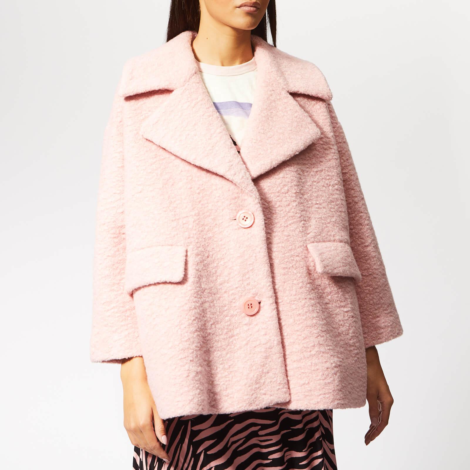 Ganni Wool Fenn Coat in Pink - Lyst