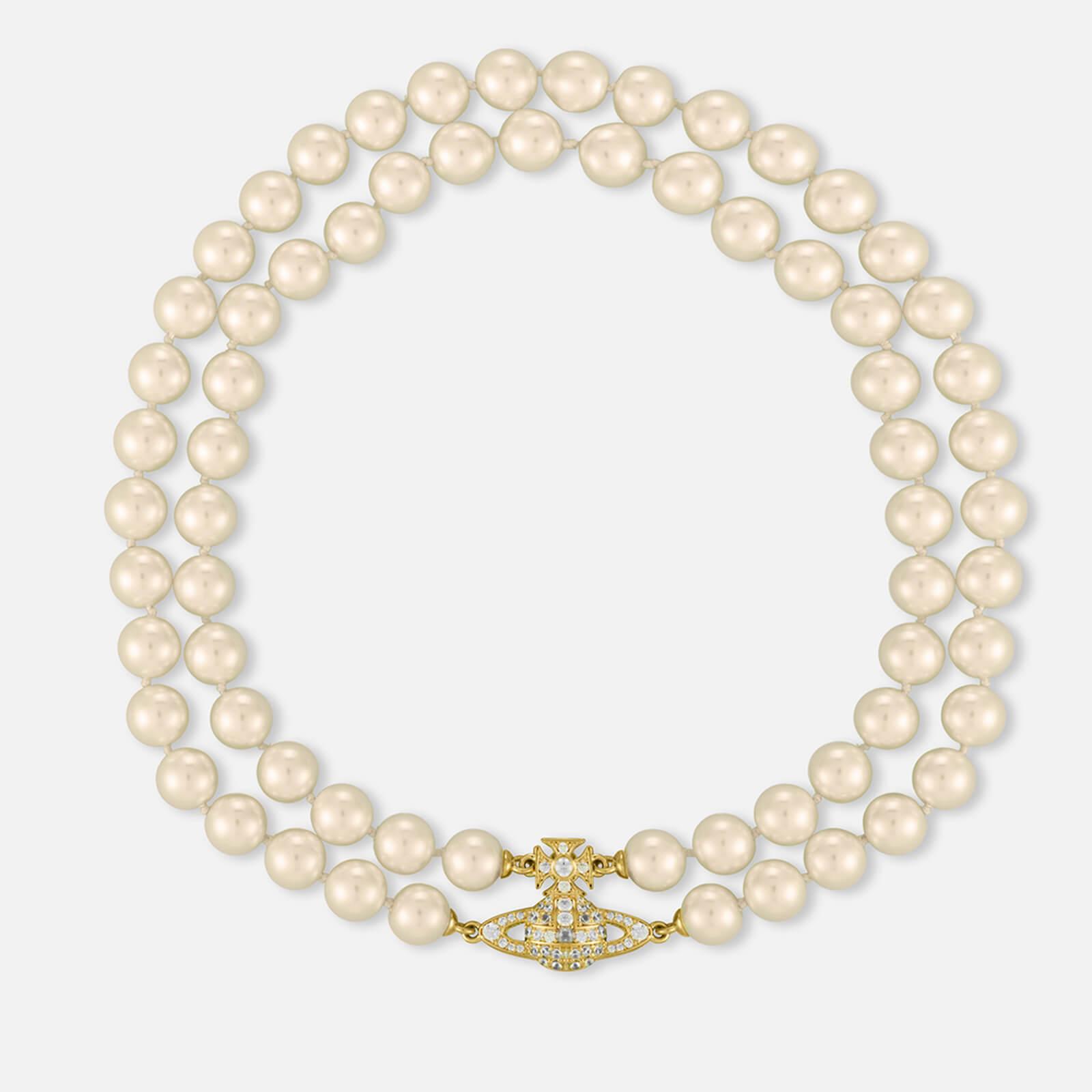 Vivienne Westwood Graziella Pearl Gold tone Choker in Metallic