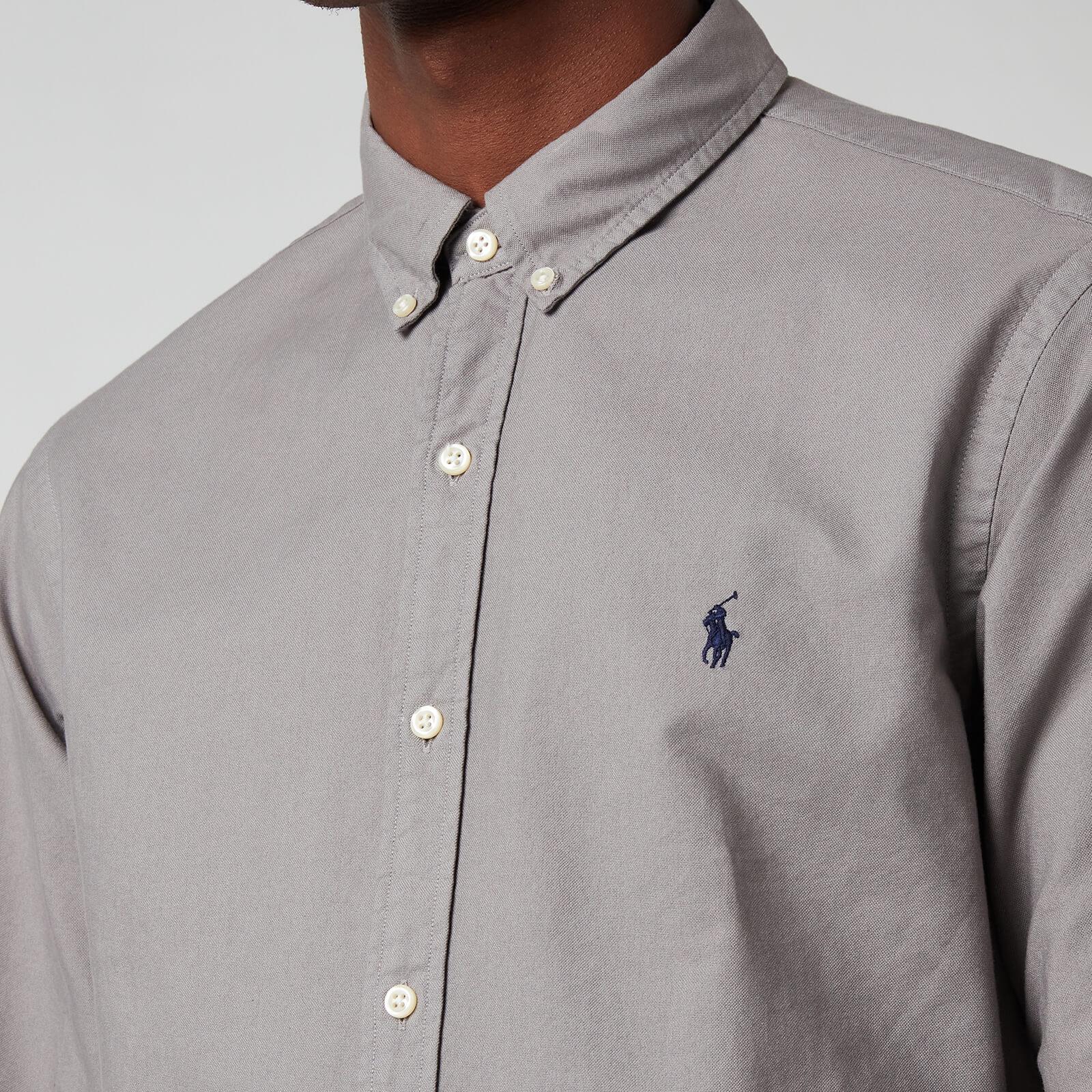 Polo Ralph Lauren Cotton Slim Fit Garment Dyed Oxford Shirt in Grey (Gray)  for Men | Lyst