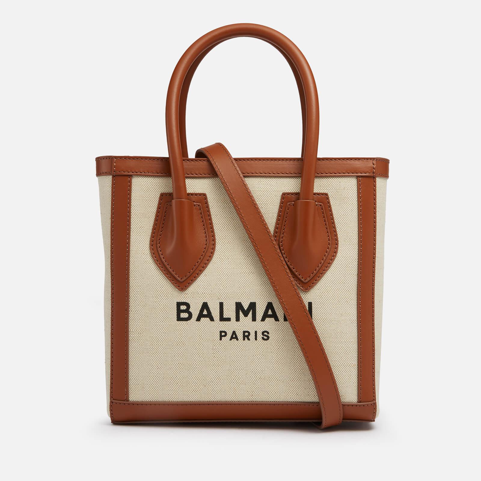 Balmain B-army Canvas & Logo Shopper 24 Bag in Brown | Lyst Australia