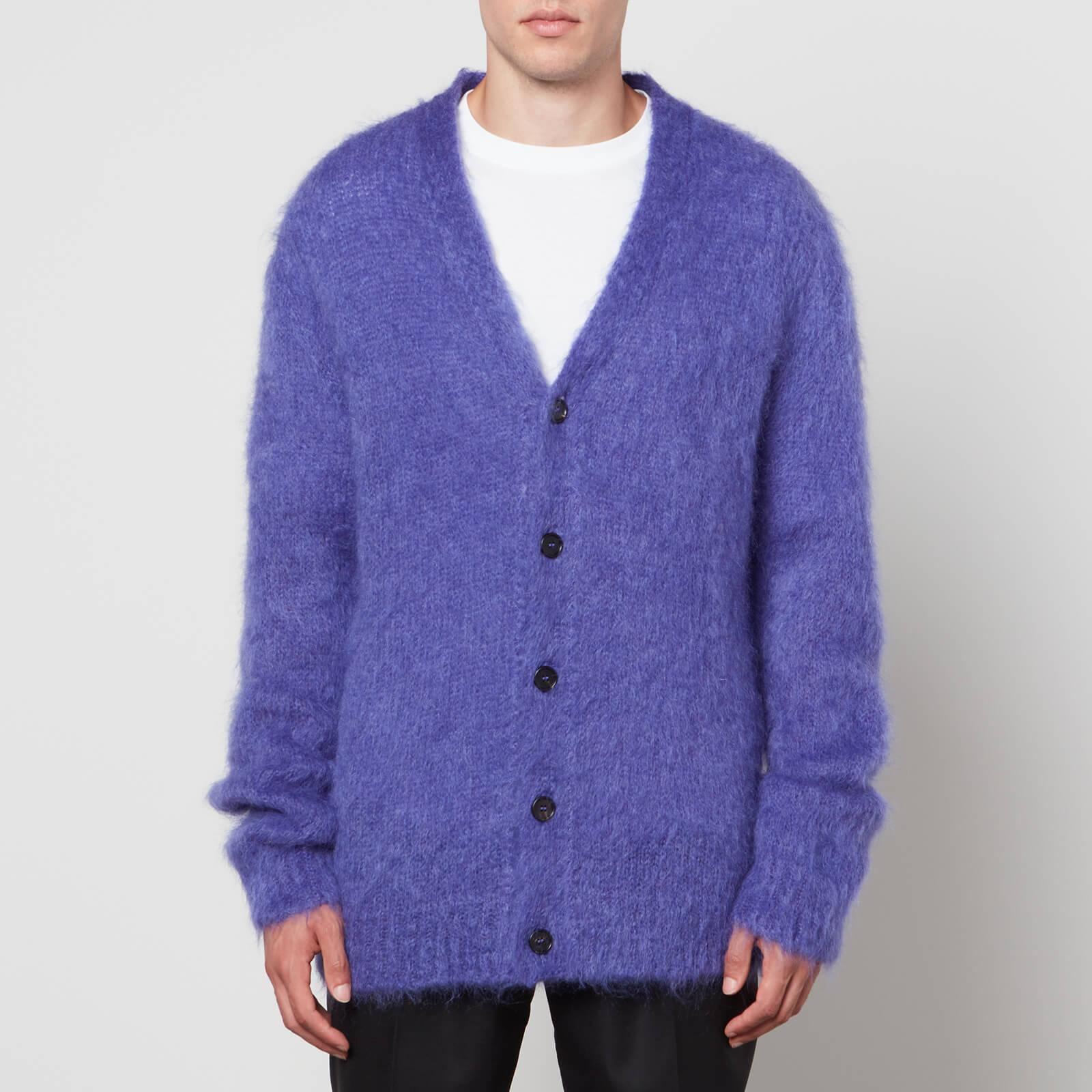 Marni Oversized Faux Fur-trimmed Mohair-blend Cardigan in Purple 