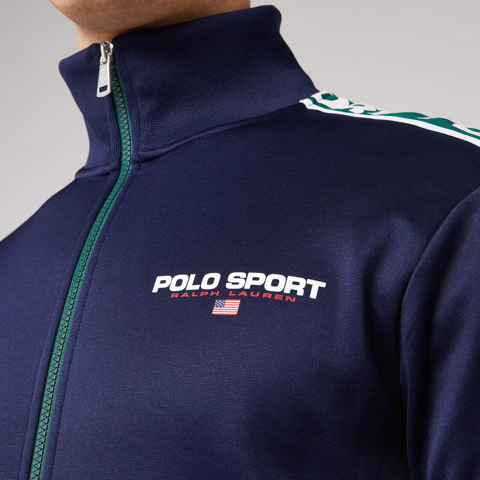 Polo Ralph Lauren Polo Sport Stripe Fleece Track Jacket in Blue 