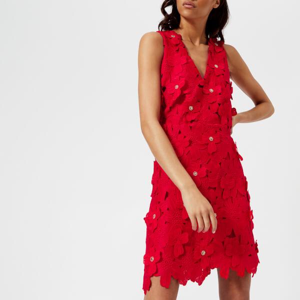 MICHAEL Michael Kors Floral Lace Dress in Red - Lyst