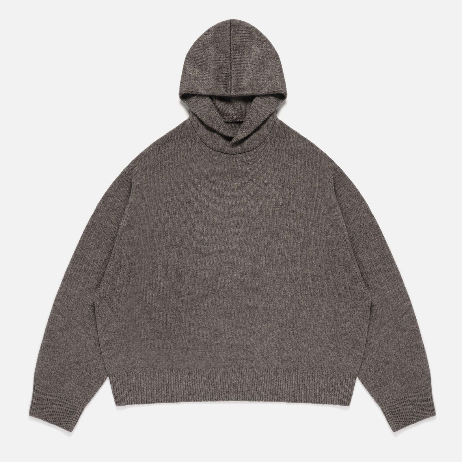スウェット・トレーナー MKI MIYUKI ZOKU Chunky Rib Knit Hoodie Grey MKI Men's Chunky Rib Knit Hoodie in Grey MKI Miyuki-Zoku
