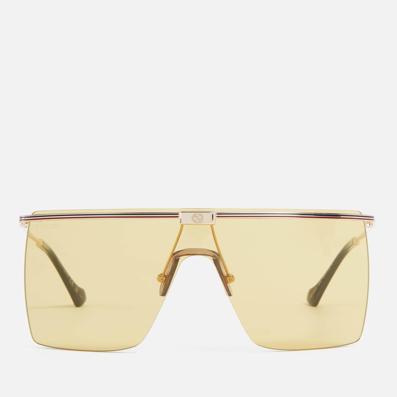 Gucci Visors Square-frame Gold-tone Metal Sunglasses in Natural for Men |  Lyst