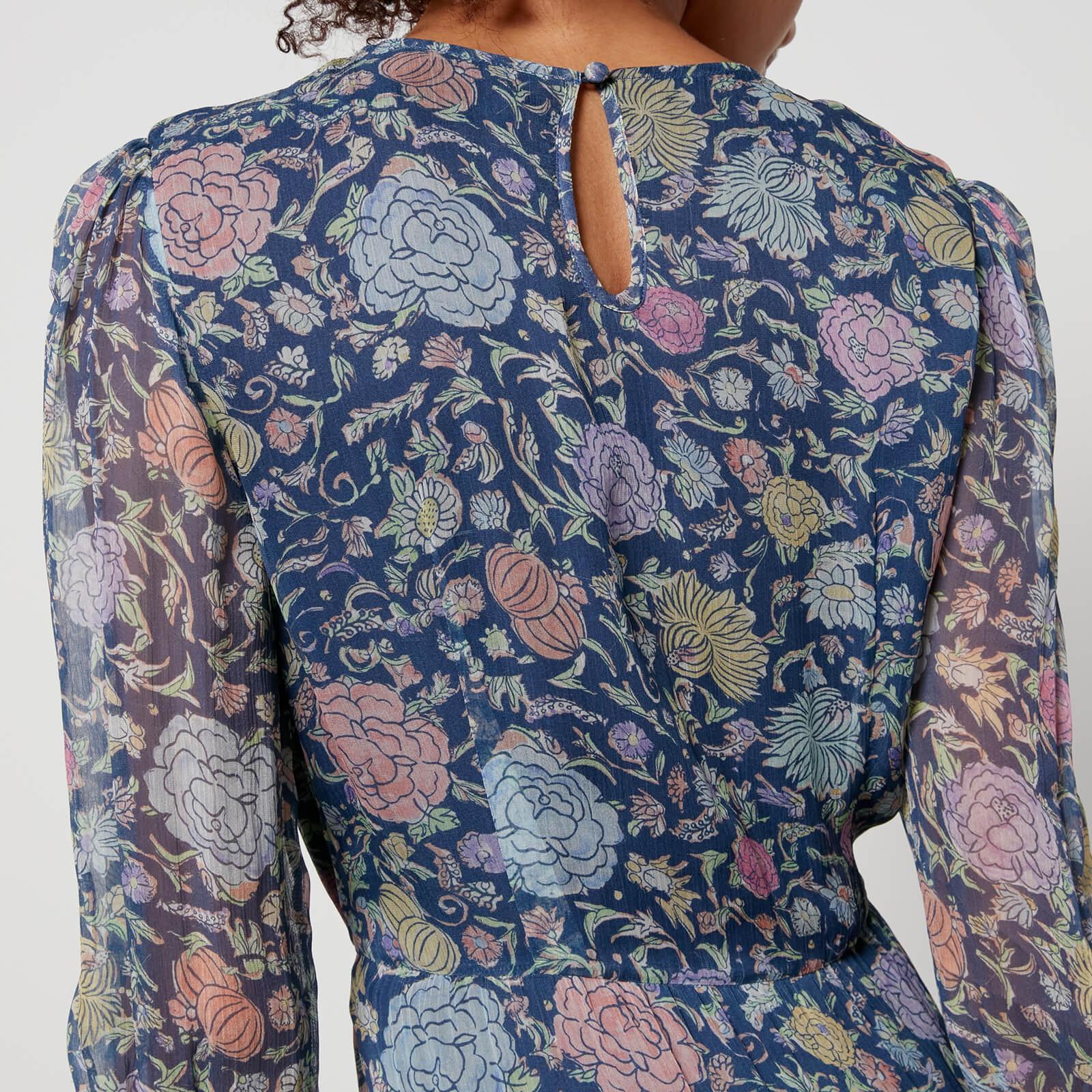 RIXO London Kristen Floral Print Chiffon Maxi Dress in Blue Lyst