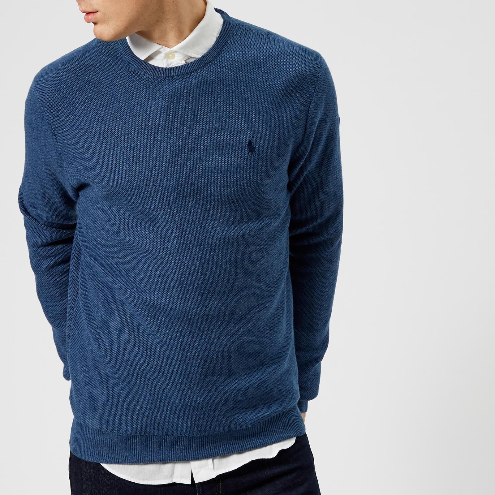 Polo Ralph Lauren Pima Cotton Crew Neck Sweater in Blue for Men - Lyst