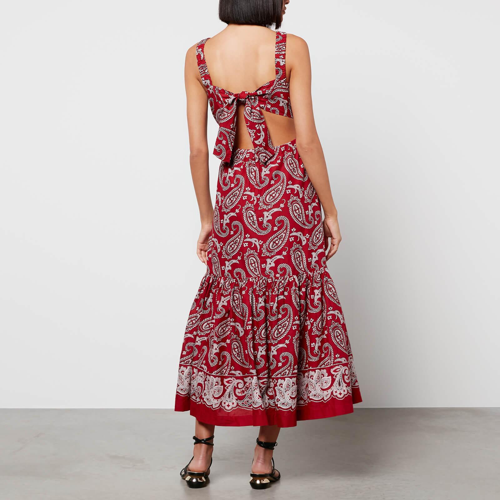 Sea Theodora Paisley Print Apron Dress in Red | Lyst