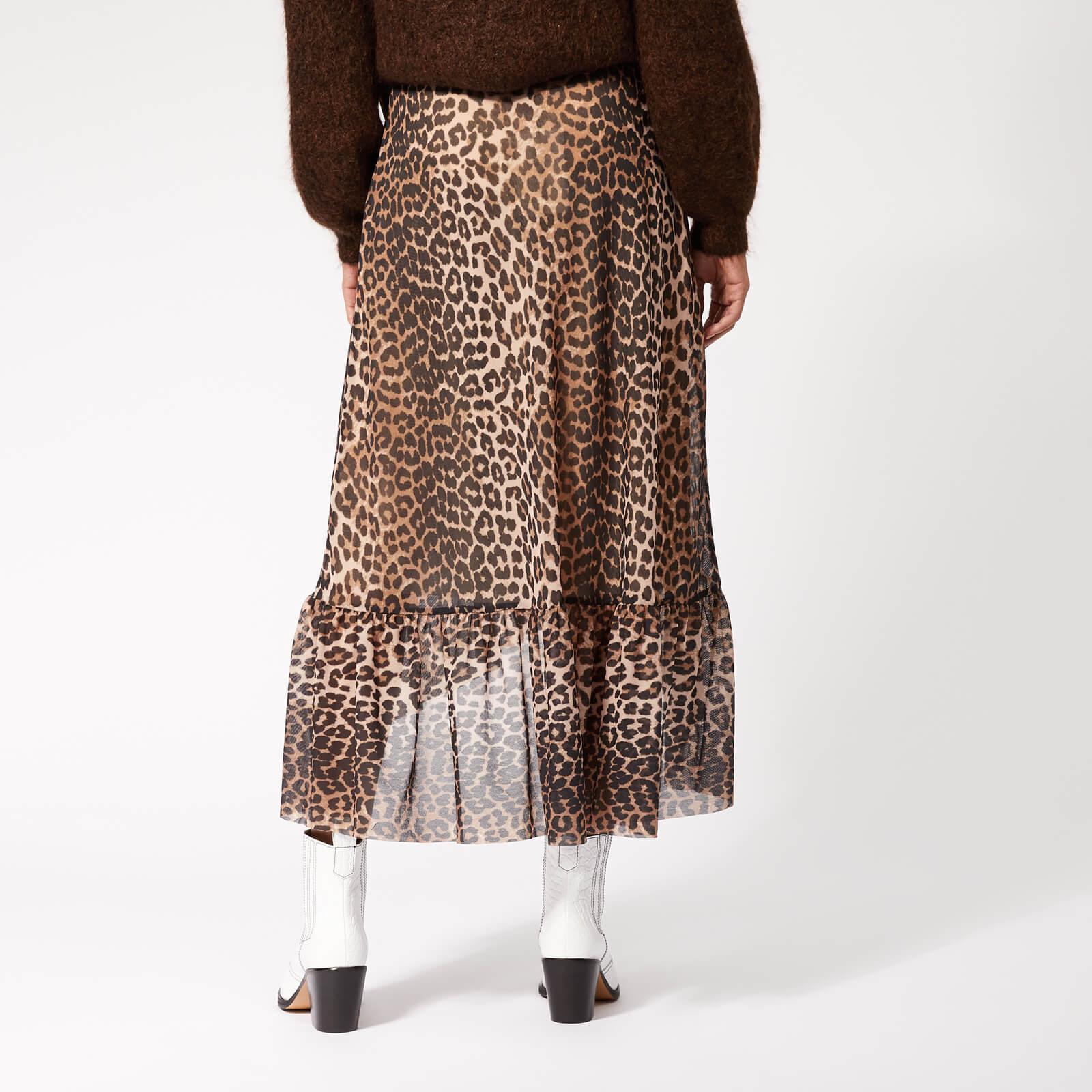 Ganni Tilden Mesh Maxi Skirt in Brown | Lyst
