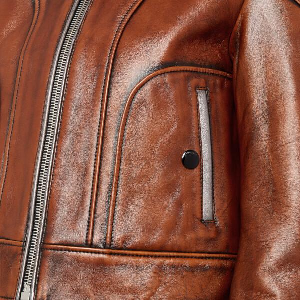 Coach Landscape Leather Jacket In Brown, Coach Landscape Leather Jacket
